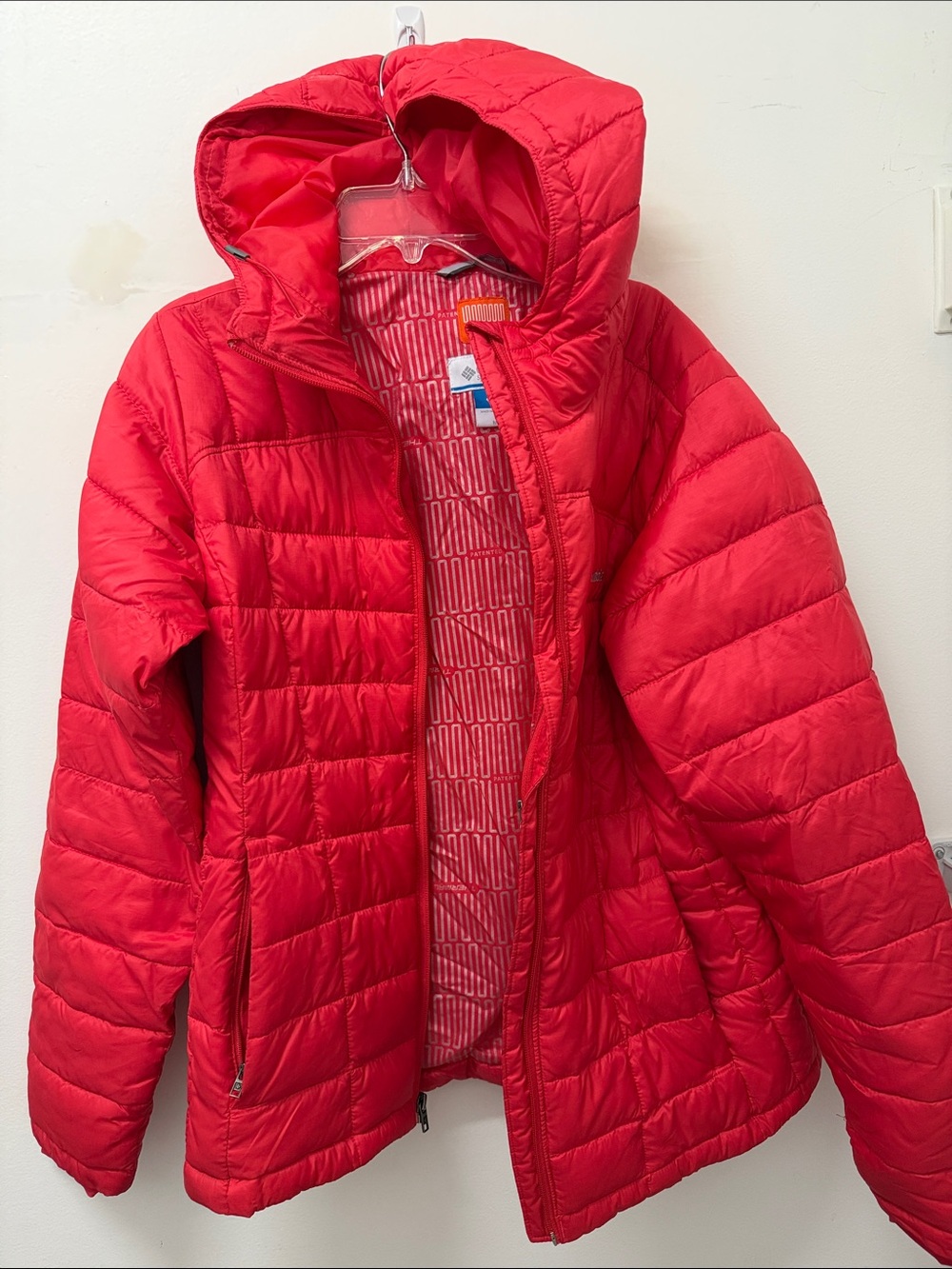 Red Quilted Hooded Jacket